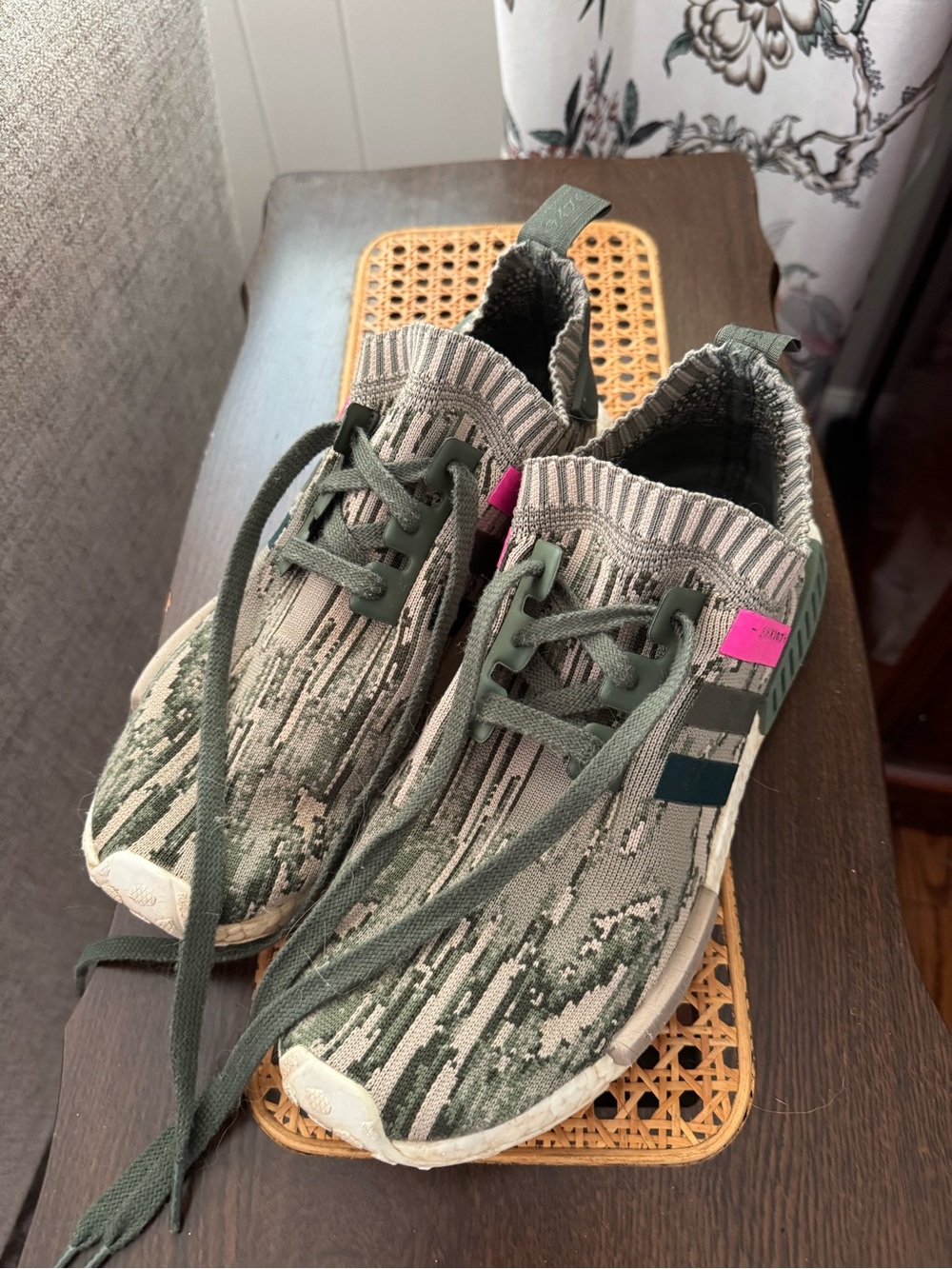 adidas NMD RM1s Olive Green Knit Sneakers
